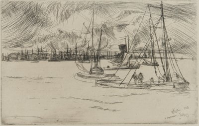Amsterdam vanaf het Tolhuis, 1863 door James Abbott McNeill Whistler